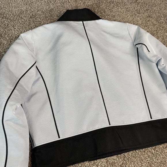 Bouguessa Black Light Blue Textured Long Sleeve Blazer Jacket Womens - Picture 12 of 16